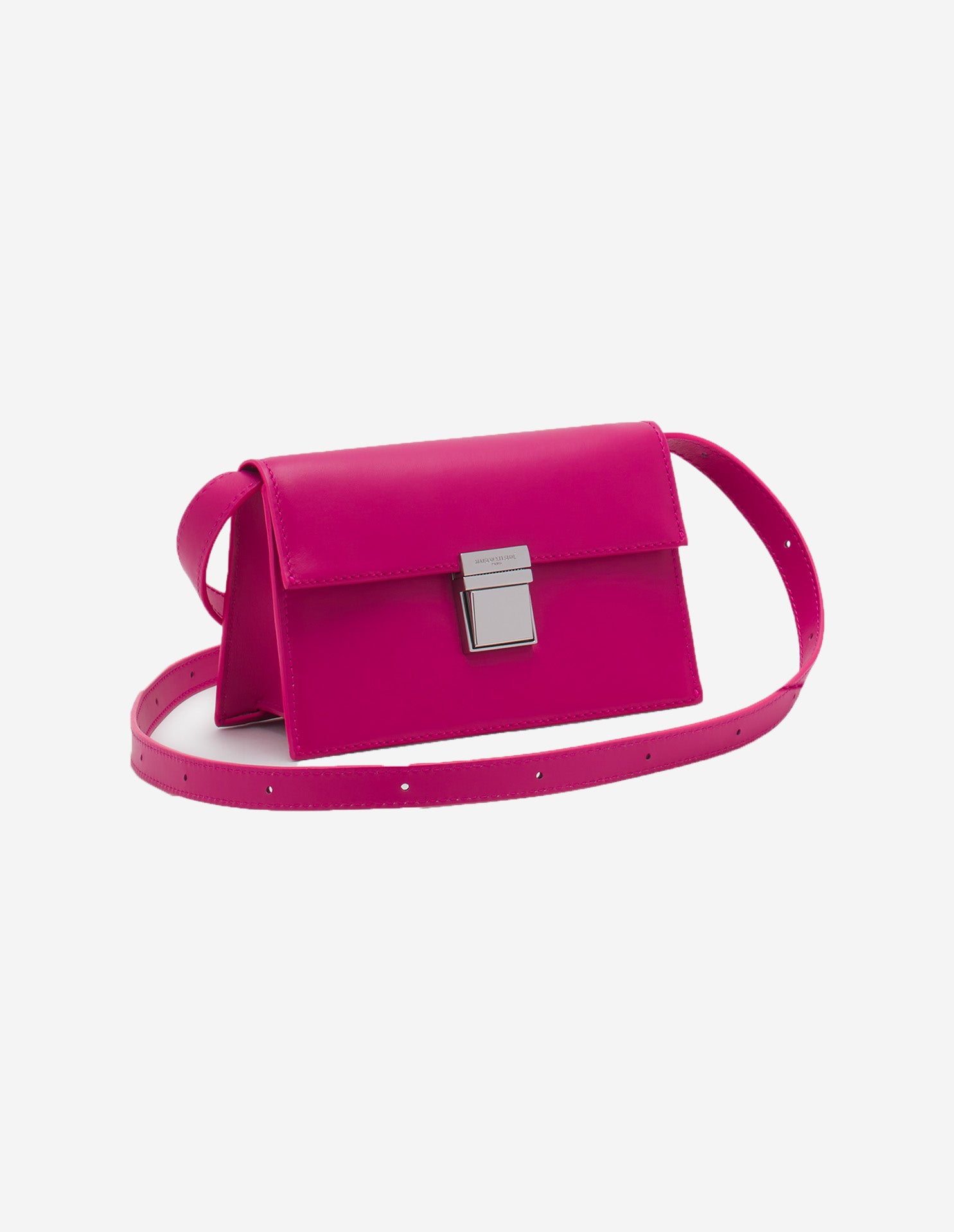Preppy Baguette small leather bag - Magenta