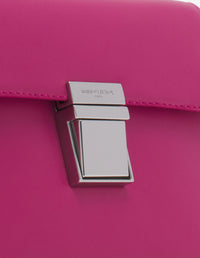 Preppy Baguette small leather bag - Magenta