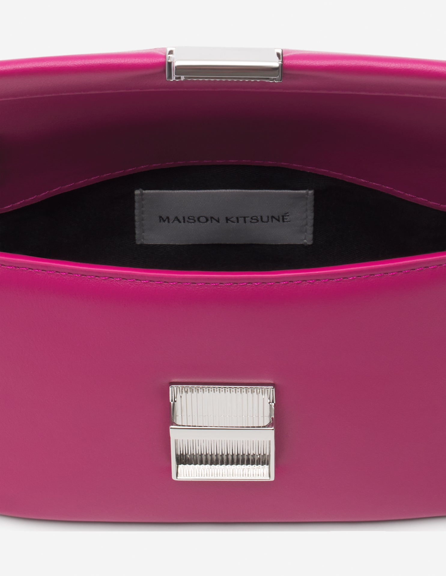 Preppy Baguette small leather bag - Magenta
