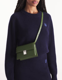 Preppy Baguette small leather bag - Military Green