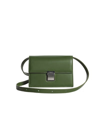 Preppy Baguette small leather bag - Military Green
