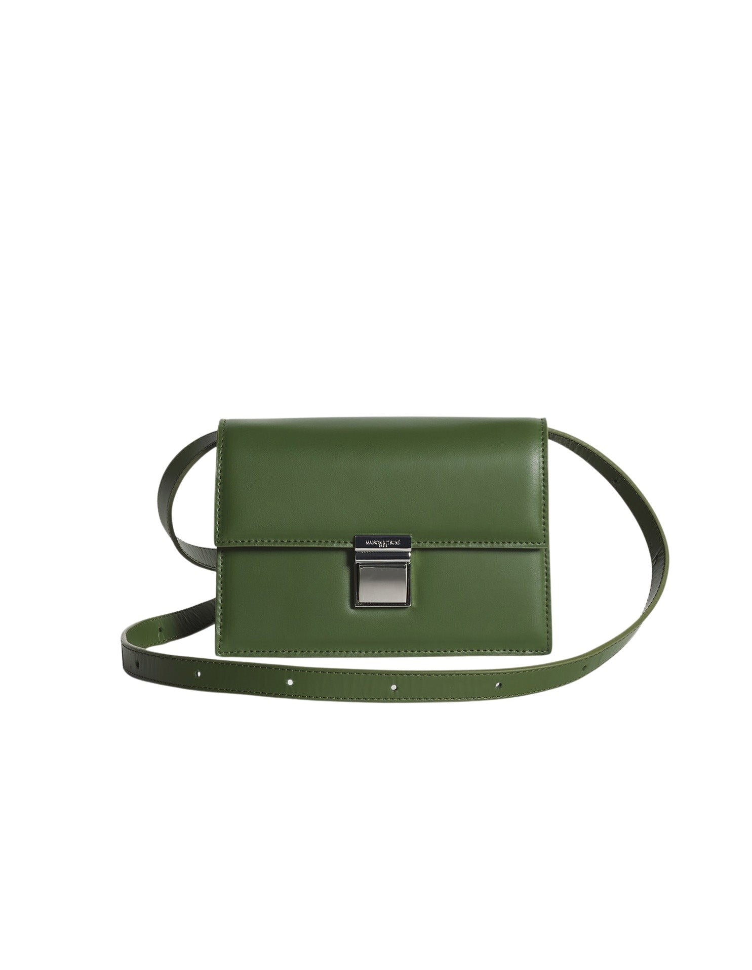 Preppy Baguette small leather bag - Military Green