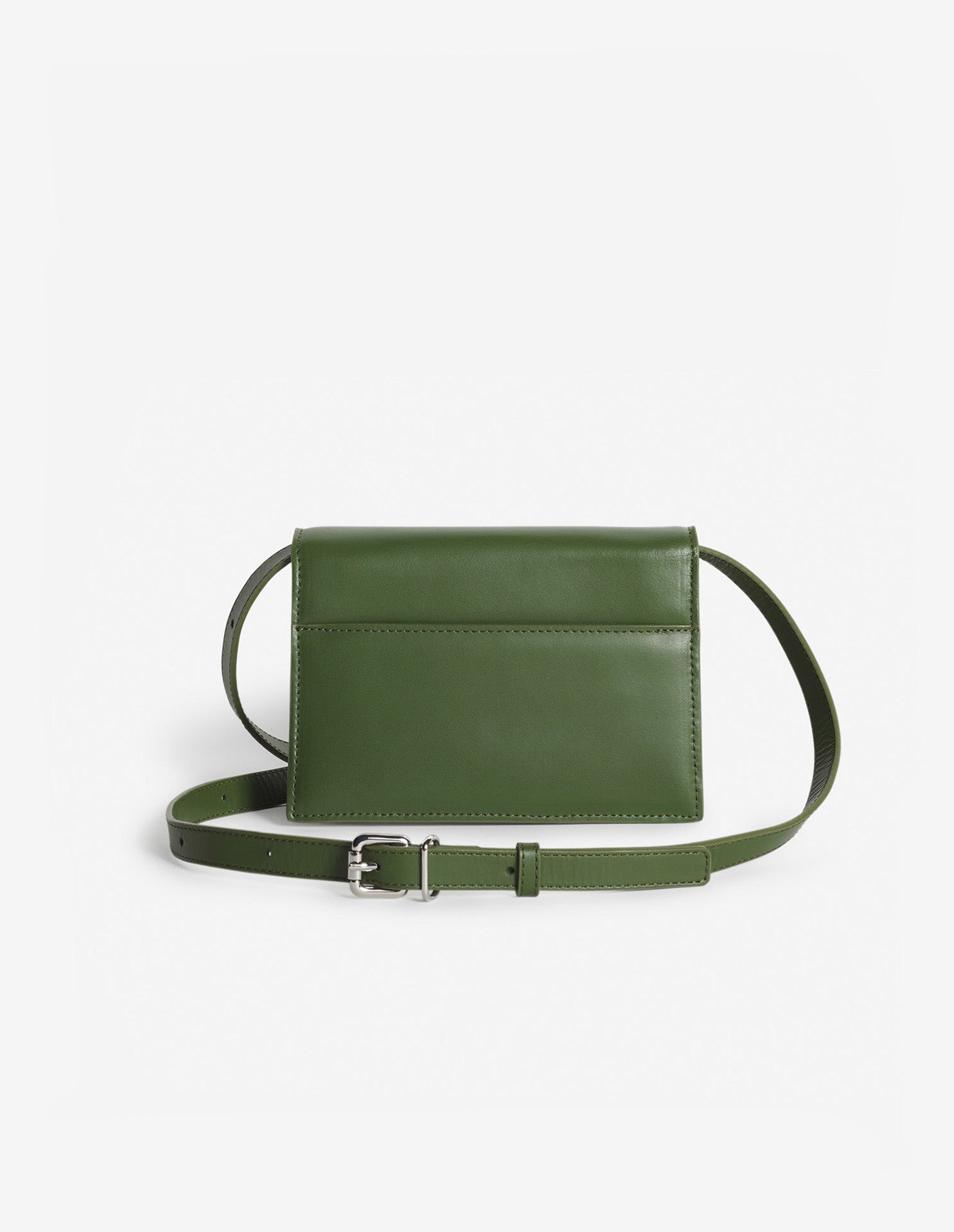 Preppy Baguette small leather bag - Military Green