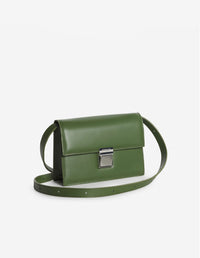 Preppy Baguette small leather bag - Military Green