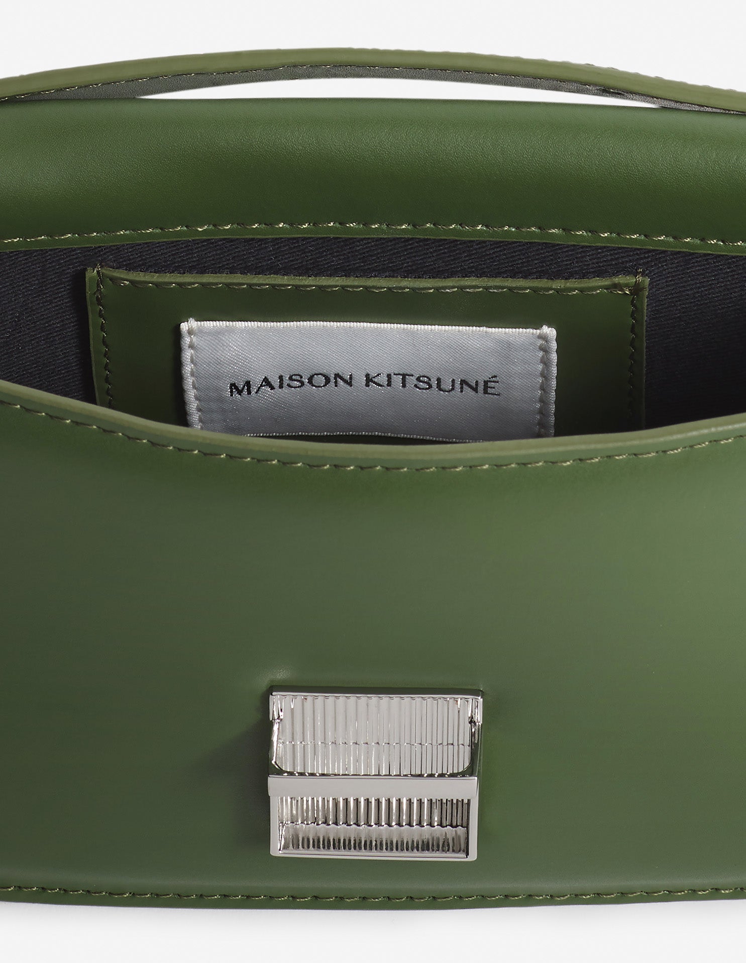 Preppy Baguette small leather bag - Military Green
