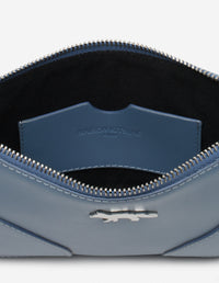 Sac pochette Boogie zippée en cuir - Beat Blue
