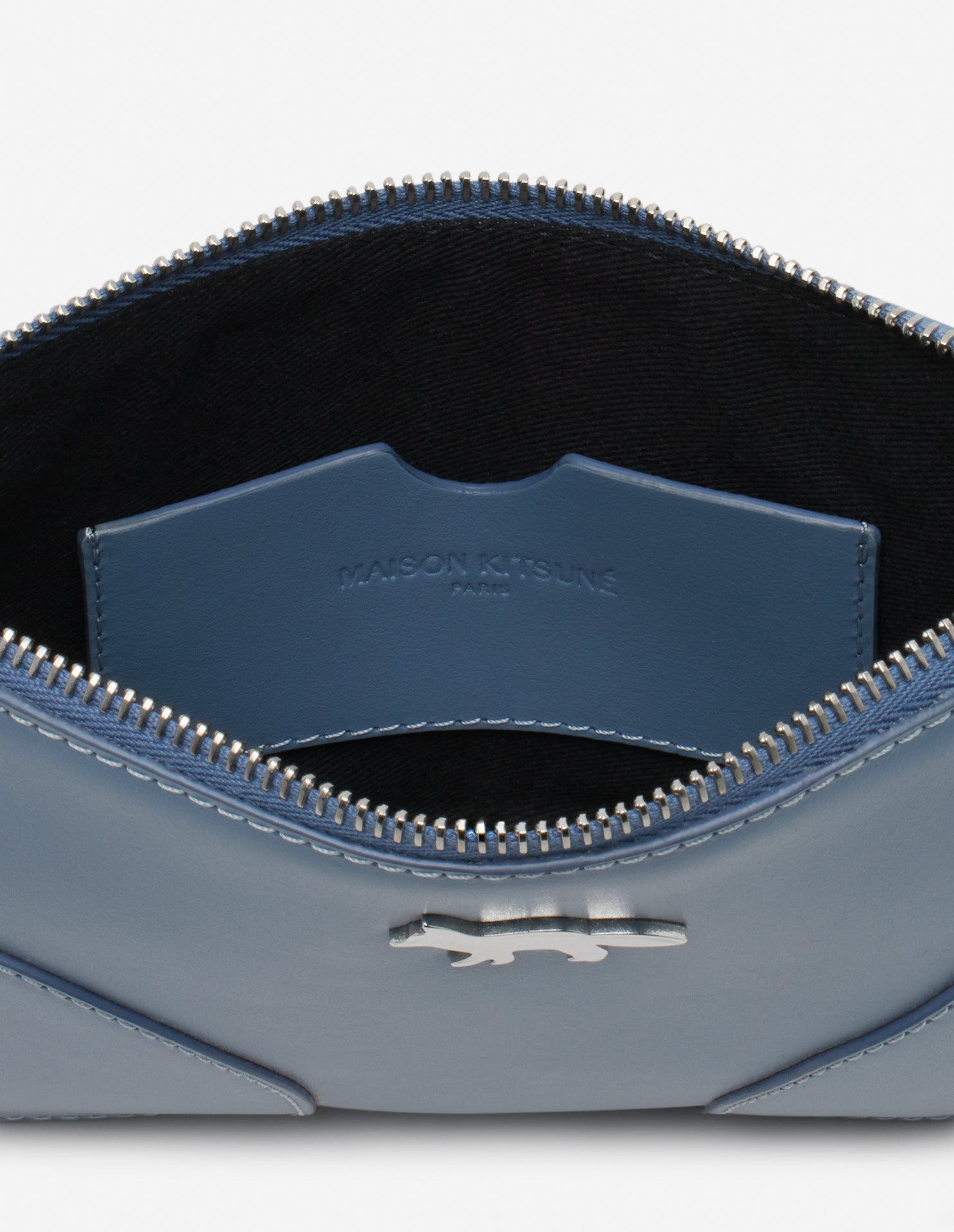 Sac pochette Boogie zippée en cuir - Beat Blue