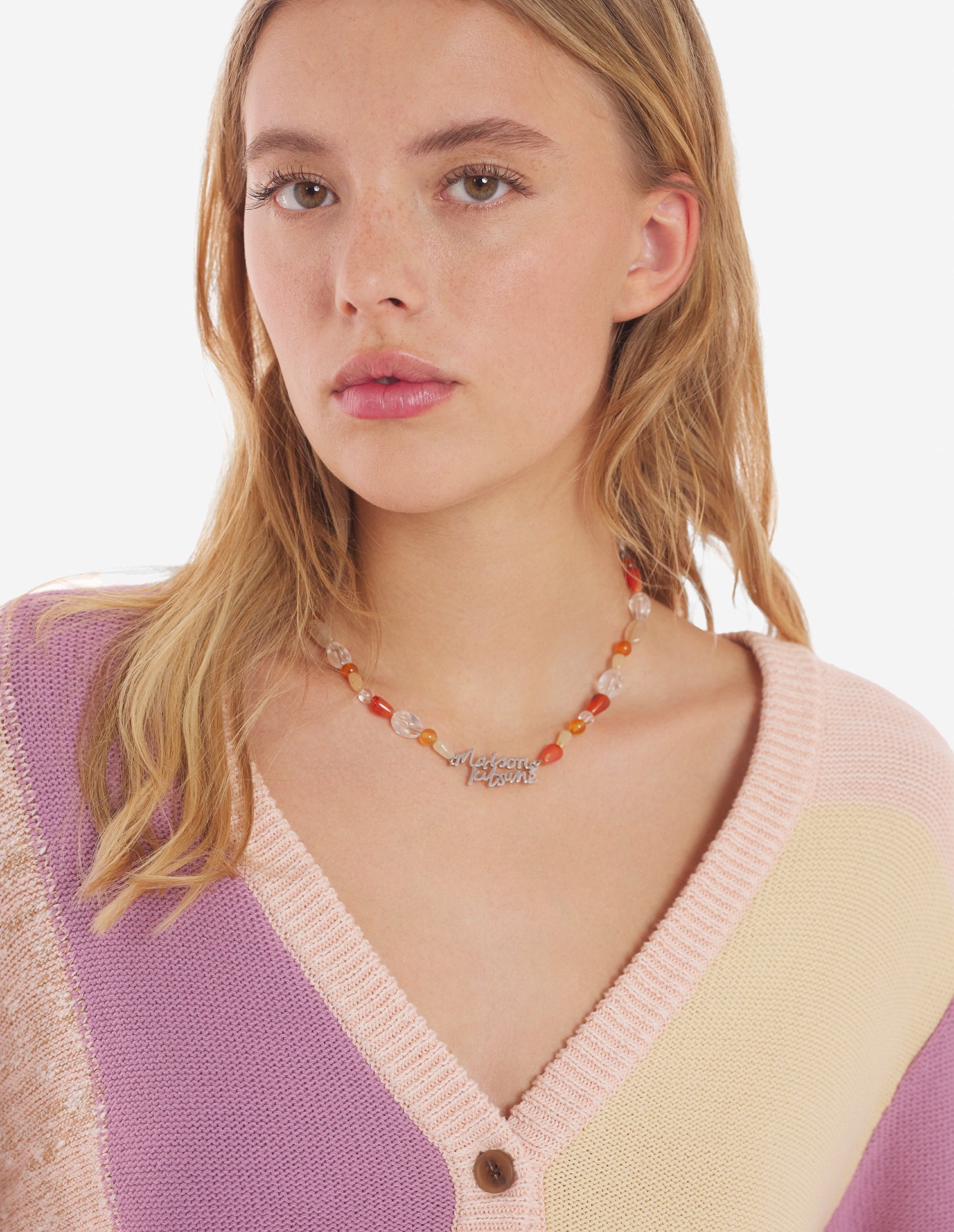 Maison Kitsune Handwritting Beads Chocker - Multicolor