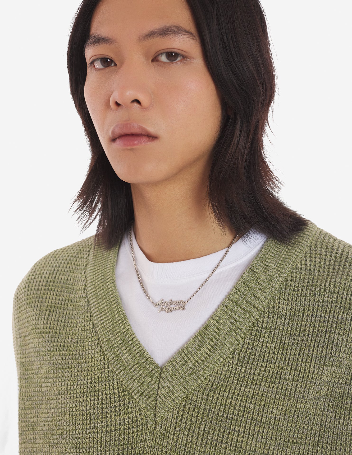 Maison Kitsune Handwriting Necklace - Silver