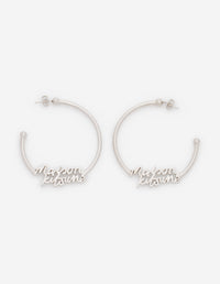 Maison Kitsune Handwritting Hoops - Silver