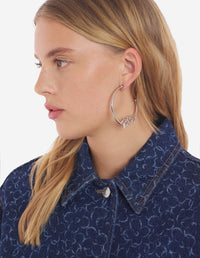 Maison Kitsune Handwritting Hoops - Silver