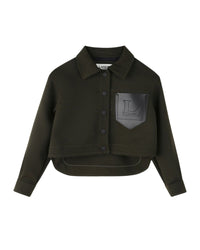 Chemise à poches en laine mélangée - Khaki & Black