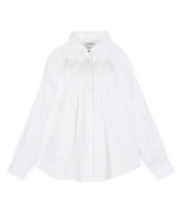 Chemise à motif chevron en coton - Blanc
