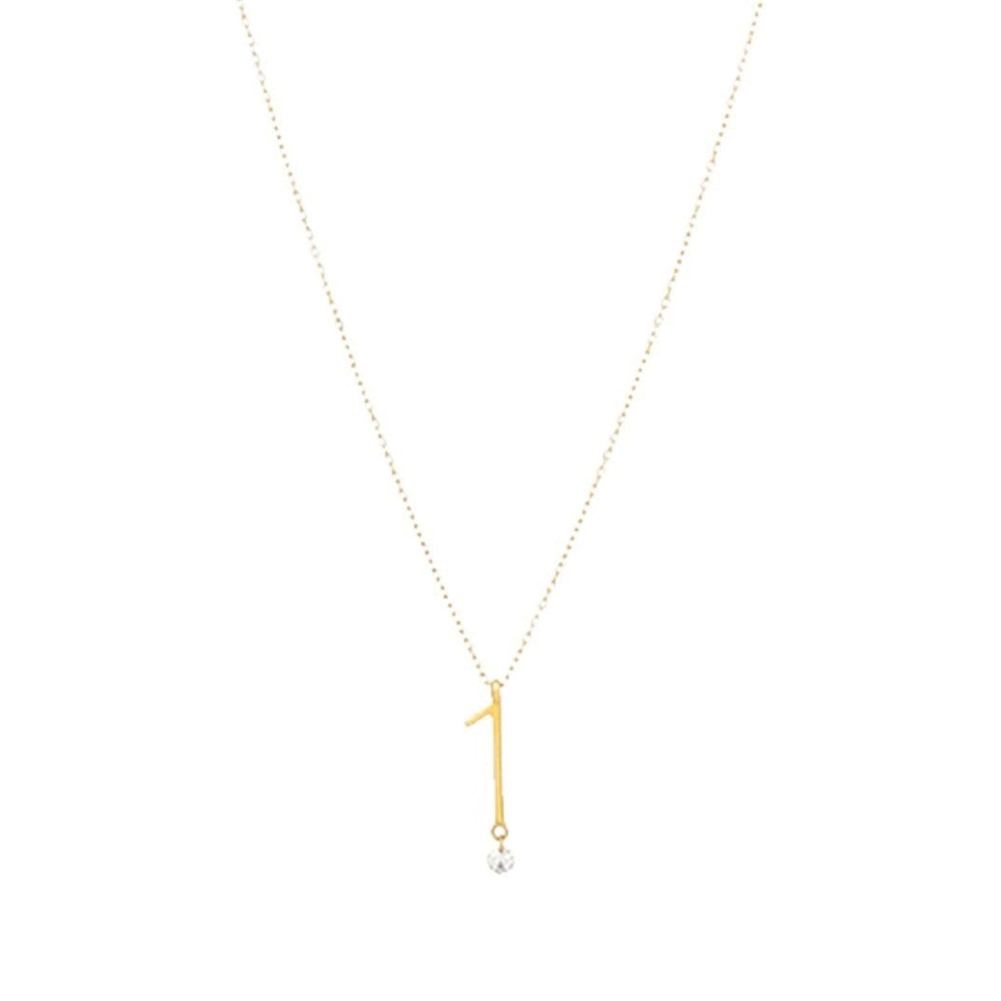 1qty RELIQUAT 580€/ QTY IN : 1-QTY OUT : 0- ST : 0% // Collier Chiffre numéro 1-Jaune