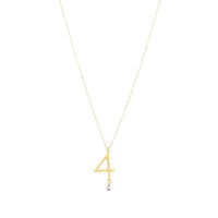 2qty RELIQUAT 580€/ QTY IN : 2-QTY OUT : 0- ST : 0% // Collier Chiffre numéro 4-Jaune