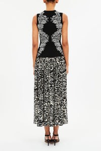 Débardeur Vanna à motif jacquard - Noir