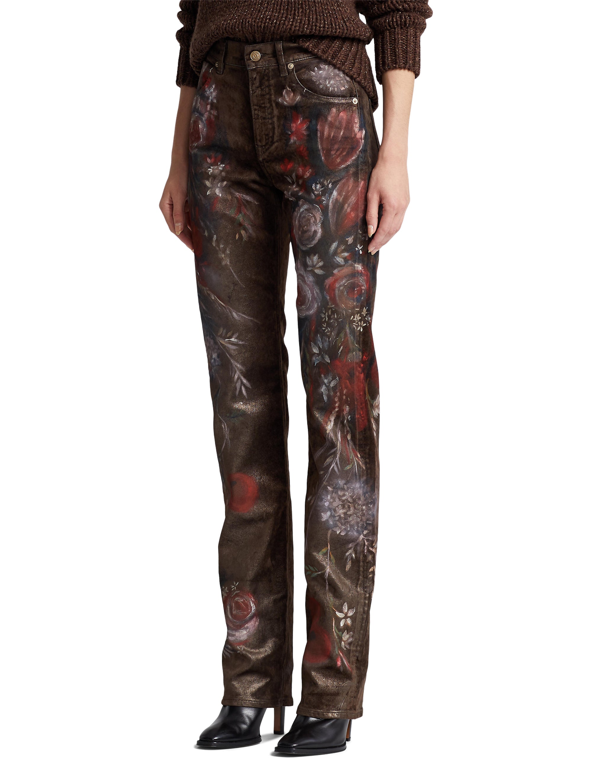 Jean droit Beldon décoré - Lustrous Floral