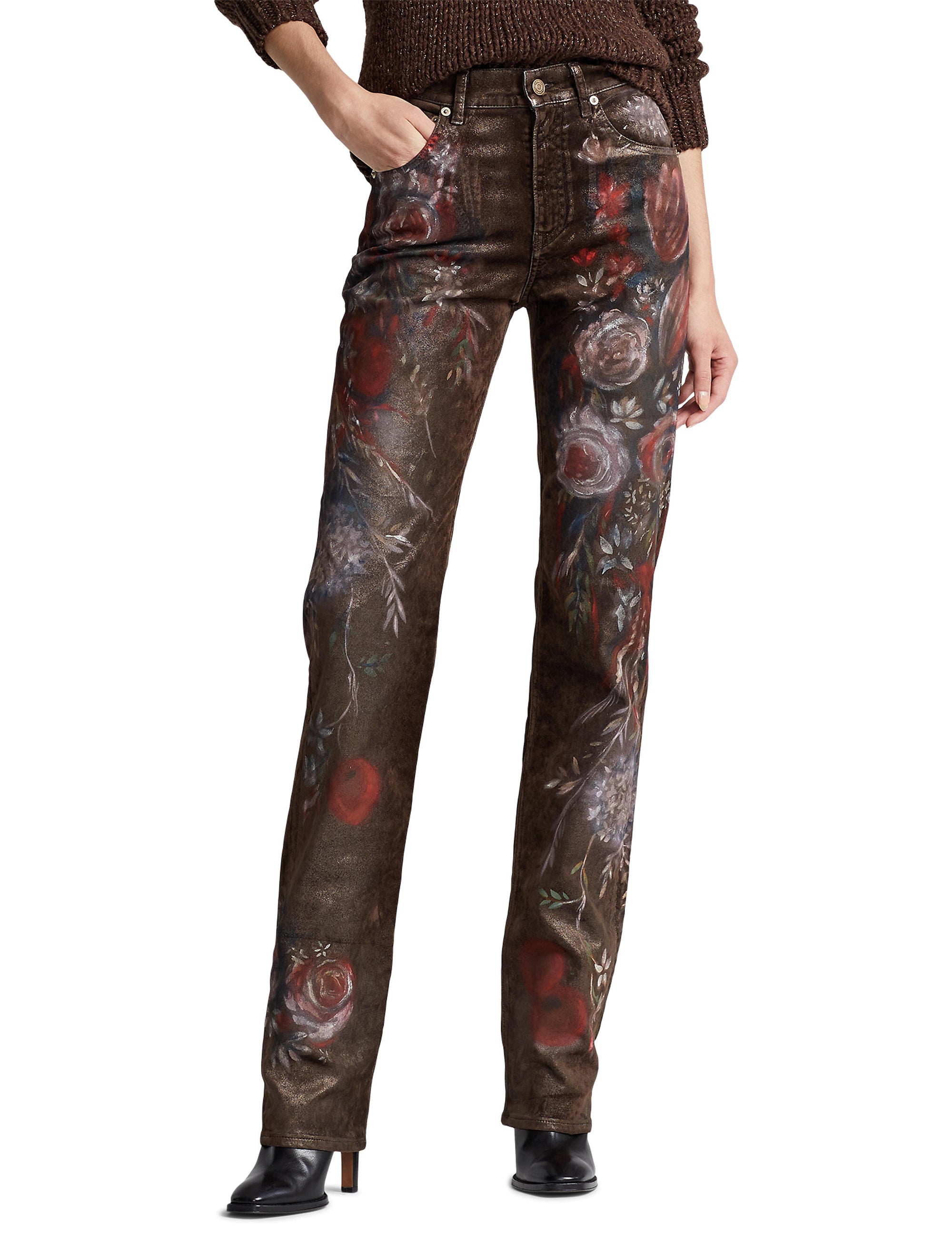 Jean droit Beldon décoré - Lustrous Floral