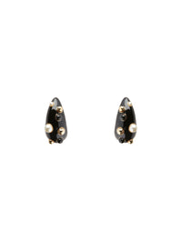 GOUTTES DE LUMIÈRE, BOUCLES D’OREILLES EN PERLES COURBES LAQUÉES