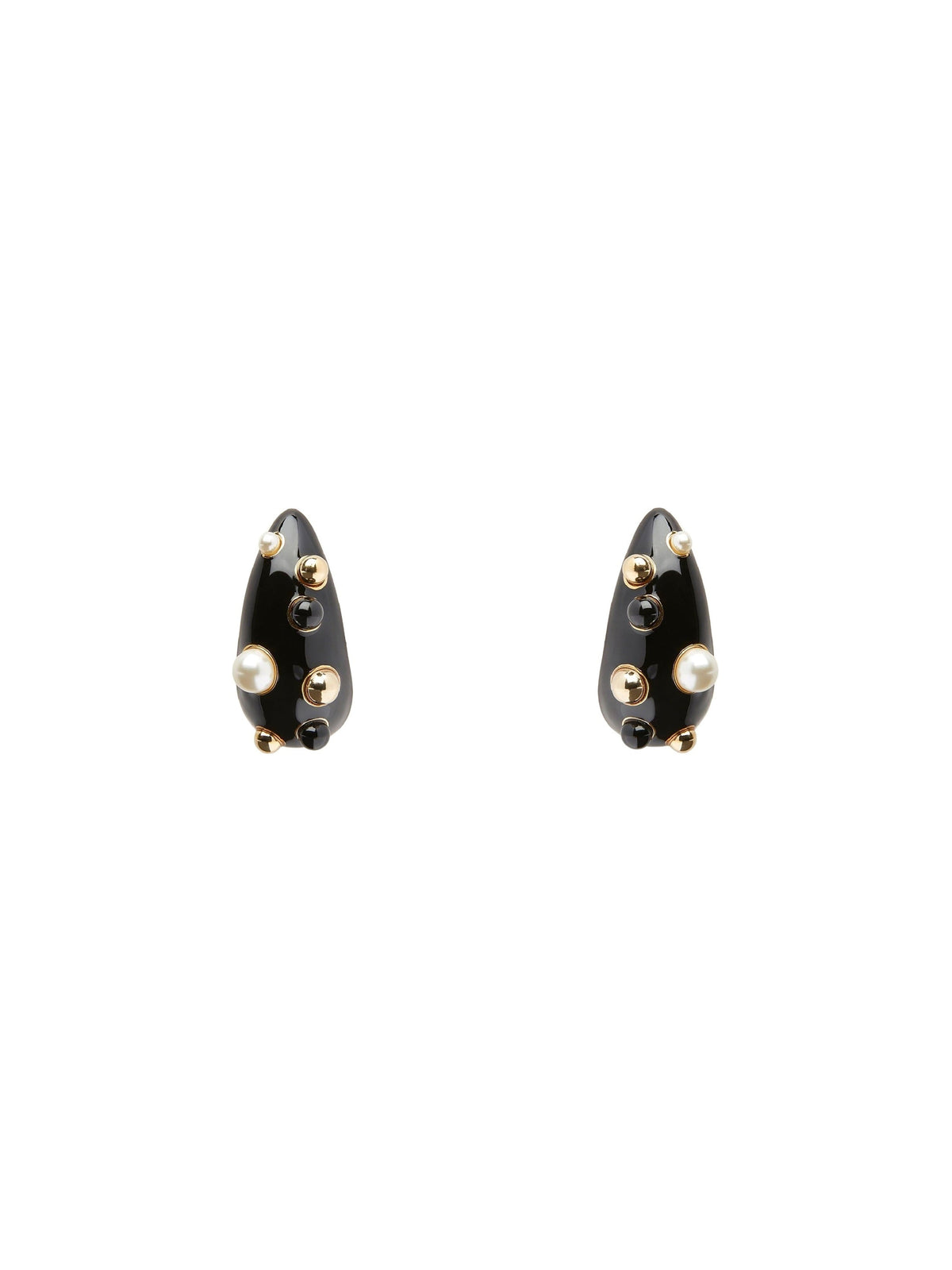 GOUTTES DE LUMIÈRE, BOUCLES D’OREILLES EN PERLES COURBES LAQUÉES