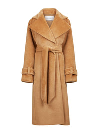 LONG PEIGNOIR EN LAINE POILUE - Tabac Foncé