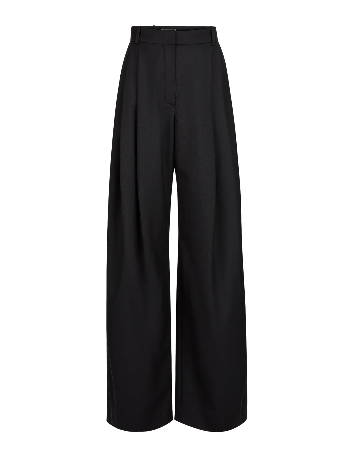 PANTALONS LARGES EN GABARDINE DE LAINE - Noir