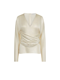 TOP COL V AVEC DÉTAIL DE NŒUD EN SATIN