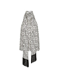 HAUT DOS NU EN SATIN IMPRIMÉ DU LOGO NR, AVEC FOULARD ASSORTI - Blanc