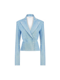 VESTE À DOS DÉCOUVERT EN DENIM BLEU