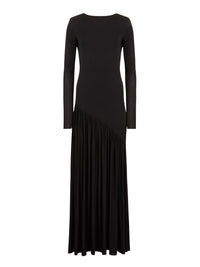 ROBE LONGUE À MANCHES LONGUES EN JERSEY EXTENSIBLE - Noir