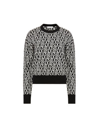 PULL EN MAILLE INTARSIA AVEC LOGO NR IMPRIMÉ SUR TOUTE LA SURFACE
