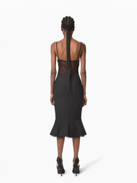 JUPE MIDI PEPLUM EN GABARDINE DE LAINE