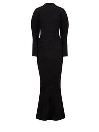 ROBE LONGUE EN MAILLE BROSSÉE D'ALPAGA ET DE LAINE