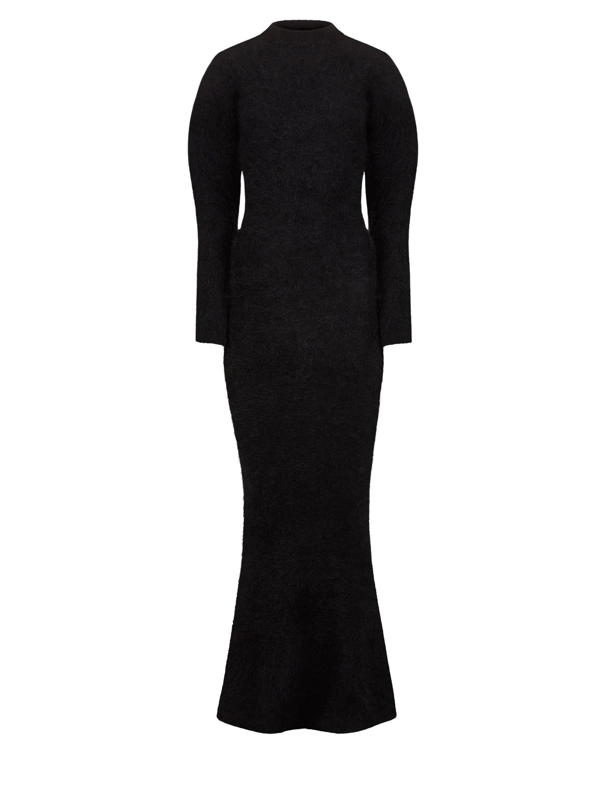 ROBE LONGUE EN MAILLE BROSSÉE D'ALPAGA ET DE LAINE