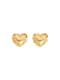 PETITS BOUCLES D’OREILLES EN FORME DE COUSSIN DE CŒUR - Or