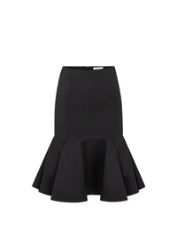 JUPE MIDI PEPLUM - Noir