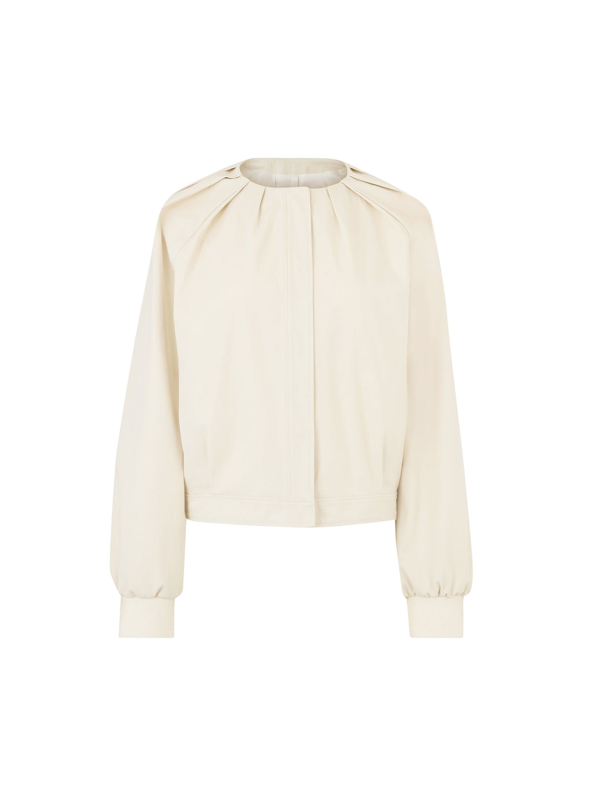 BLOUSON AVIATEUR COURT EN COTON - Beige