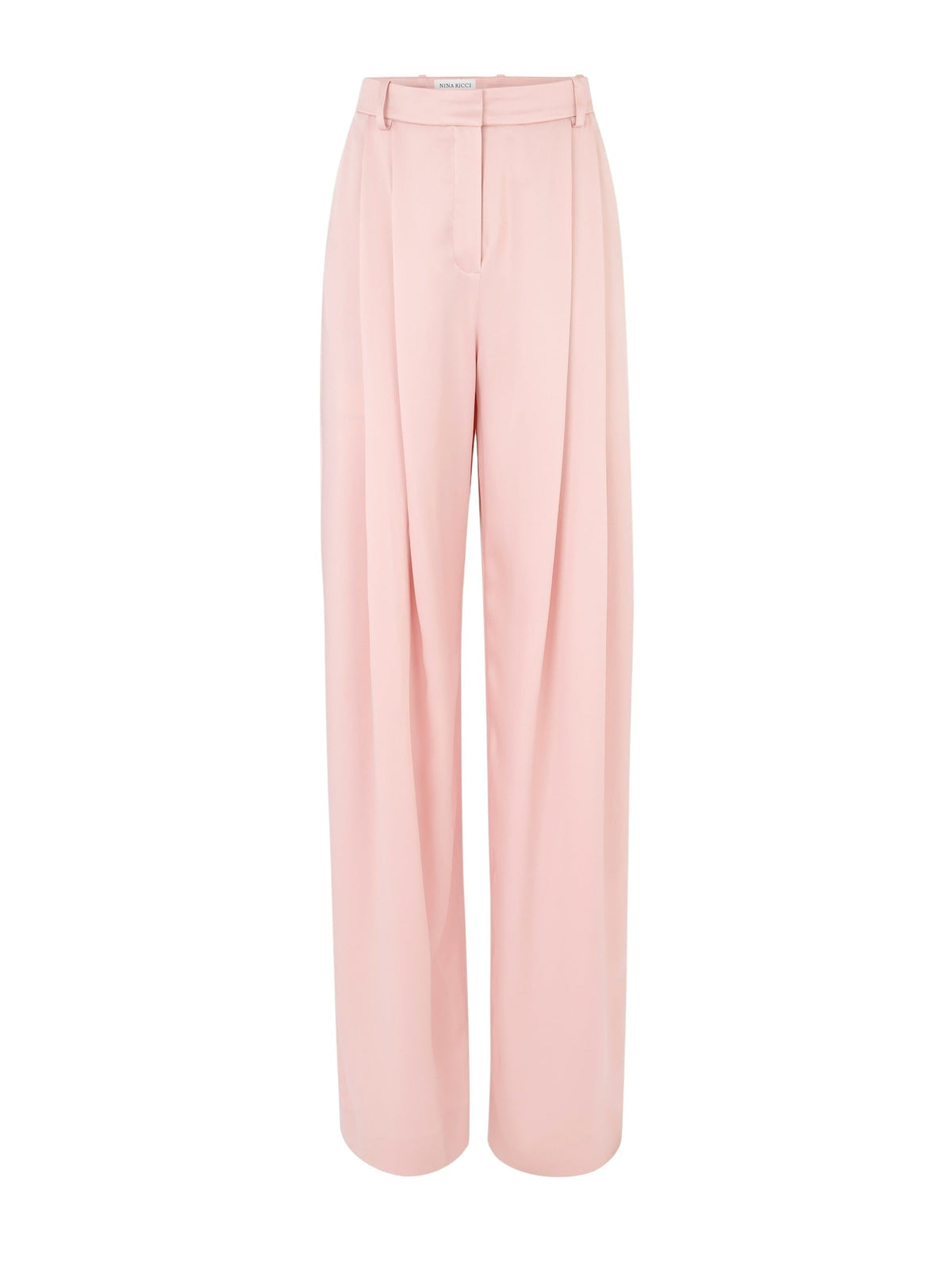 PANTALON À JAMBES LARGES PLISSÉES - Rose