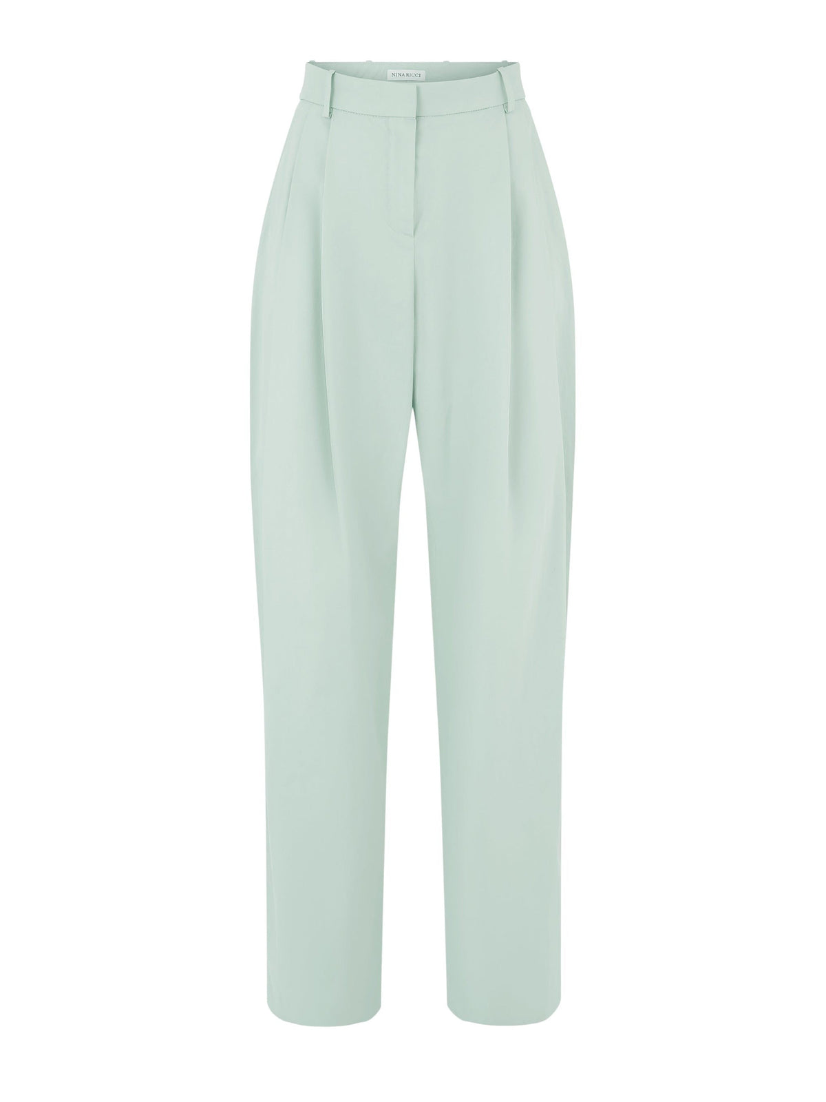 PANTALON À JAMBES LARGES PLISSÉES - Vert