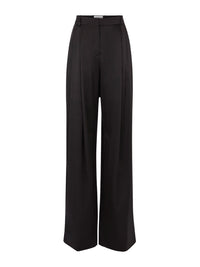 PANTALON À JAMBES LARGES PLISSÉES - Noir