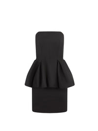 MINI-ROBE BUSTIER AVEC PEPLUM - Noir