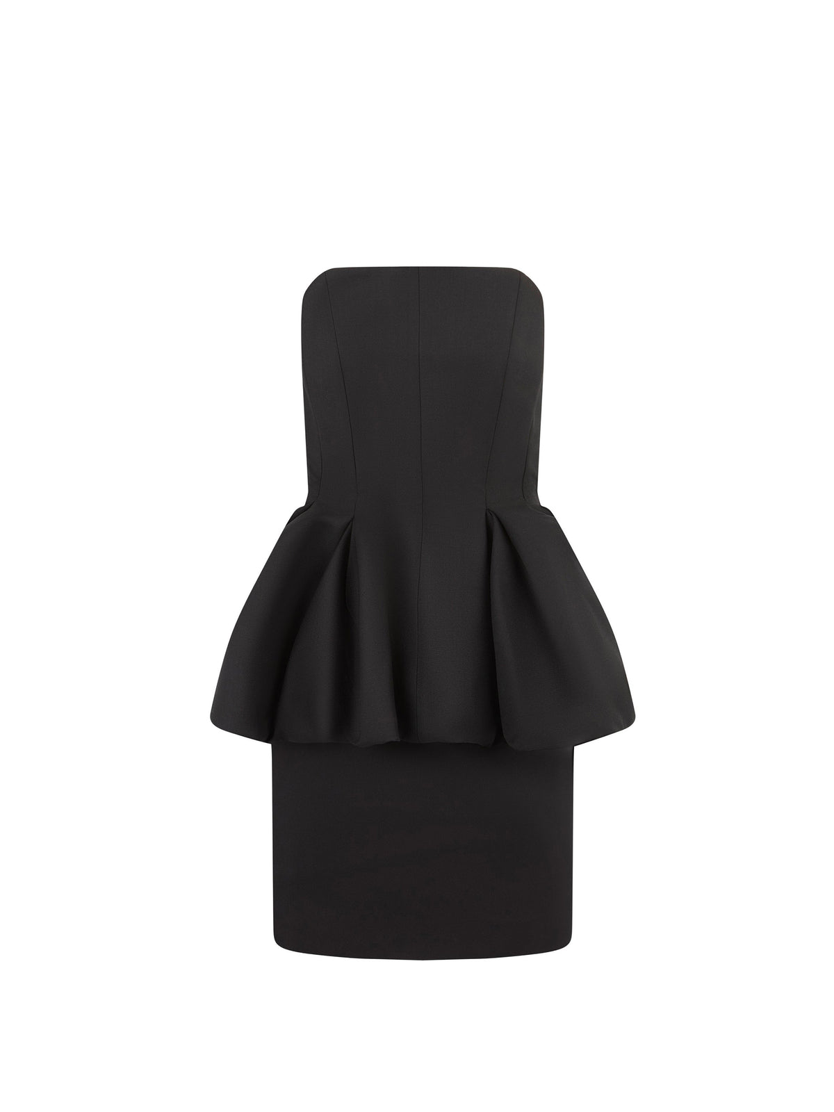 MINI-ROBE BUSTIER AVEC PEPLUM - Noir