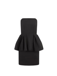 MINI-ROBE BUSTIER AVEC PEPLUM - Noir