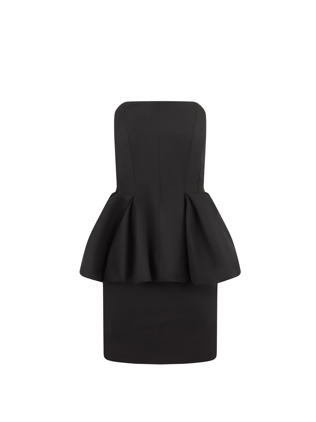 MINI-ROBE BUSTIER AVEC PEPLUM - Noir