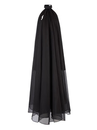 ROBE TRANSPARENTE FLUIDE À COL HALTER - Noir