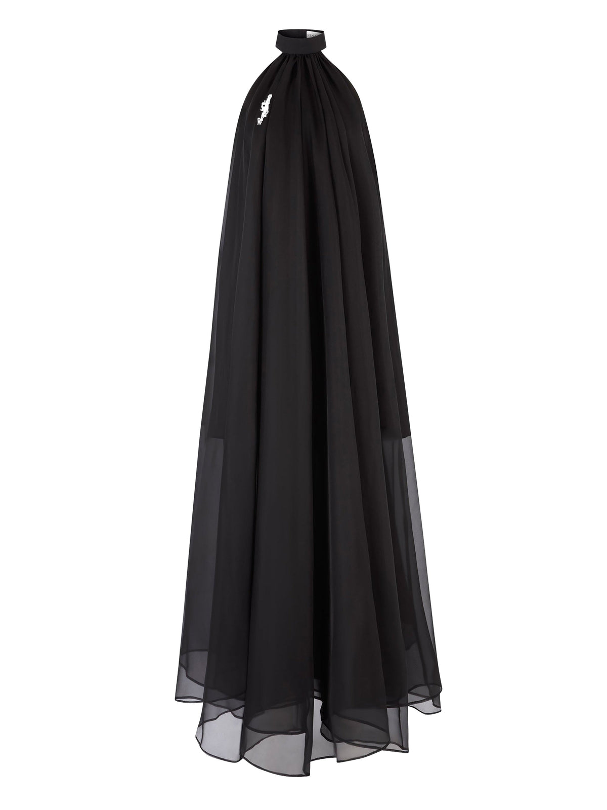 ROBE TRANSPARENTE FLUIDE À COL HALTER - Noir