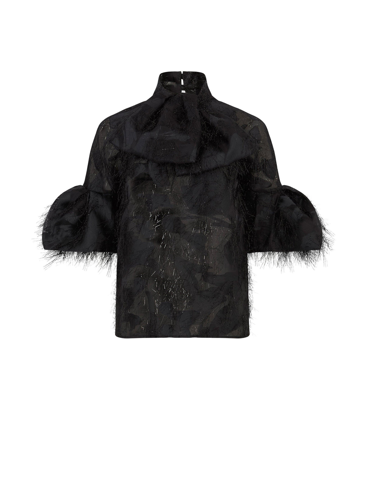 CHEMISE LAVALIERE AVEC MANCHES COCON - Noir