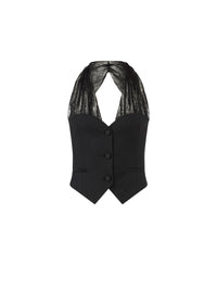GILET AVEC SANGLES EN DENTELLE CHANTILLY