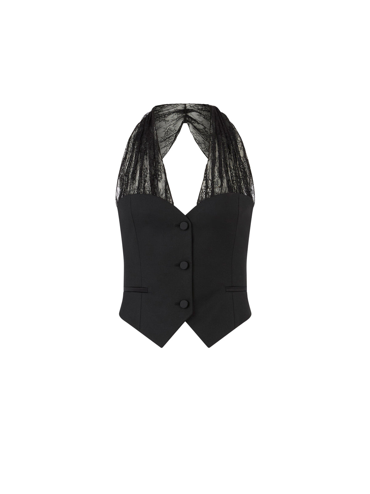 GILET AVEC SANGLES EN DENTELLE CHANTILLY