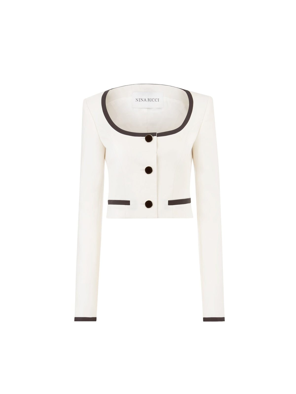 VESTE COURTE À ENCOLURE RONDE